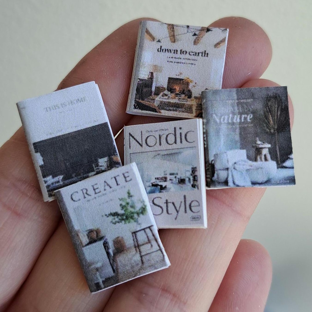 1:12 Miniature Dollhouse Interior Books Dolls House Home Decorating ...