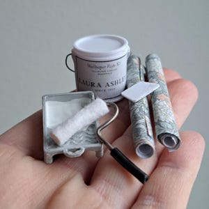 Miniature Dollhouse Wallpaper Set - 1/12 Scale Decor, set of 7