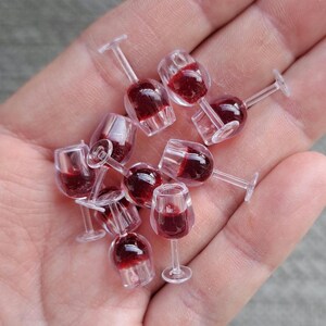 Miniature Dollhouse Glass with wine: 1/12 Scale Decor, Set of 2