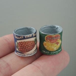 Tarros de metal para comida, utensilios de cocina, decoración del hogar, casa de muñecas en miniatura, escala 1:12