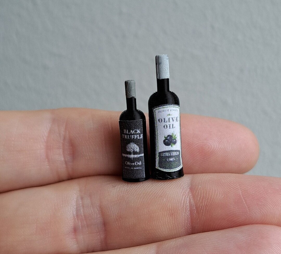 Miniature Dollhouse Olive Oil & Truffle Oil Bottles, 1/12 Scale - Etsy