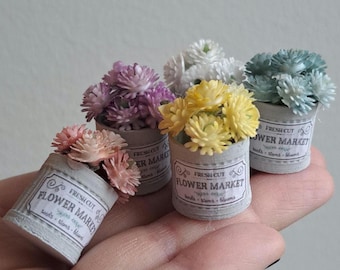 1:12 Miniature Dollhouse Flower Decor Plant Pot Home Decoration Dolls House Dollhouse Decor Miniature Scene 1/12th Scale