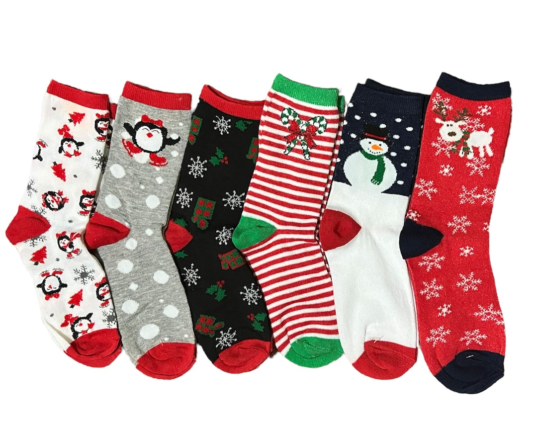 3 Pairs Gents Boys Girls Socks Santa Festive Snowman Red Christmas