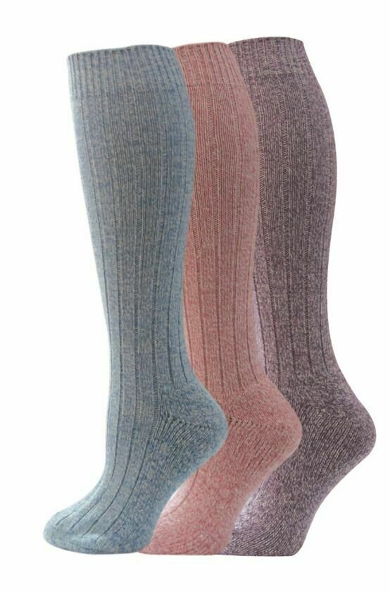 Womens Ladies Long Length Knee High Wool Socks Thick Outdoor Hiking