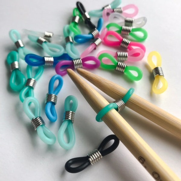 Needle Huggers - Mixed colour, set of 6, knitting accessories, knitting needle huggers, knitting tool