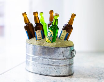 Vintage Beer Bottles in Ice Bucket Spreader Set by Boston Warehouse / Kitschy Cheese Charcuterie