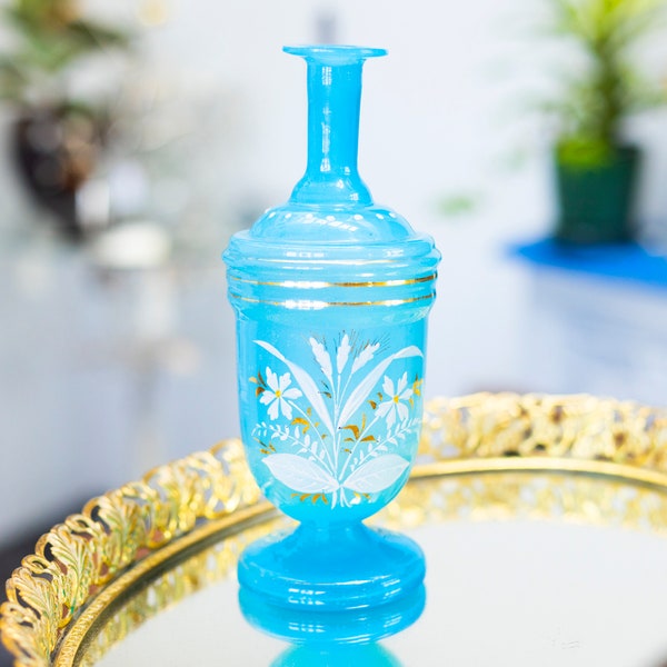 Antique Glass Vase With Gold Trim Etsy