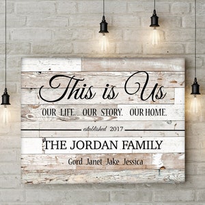 Custom Family Sign Closing Gift - Canvas Wall Art - Family Established Sign - This is us - realtor closing - Entryway Sign - Canvas Print -