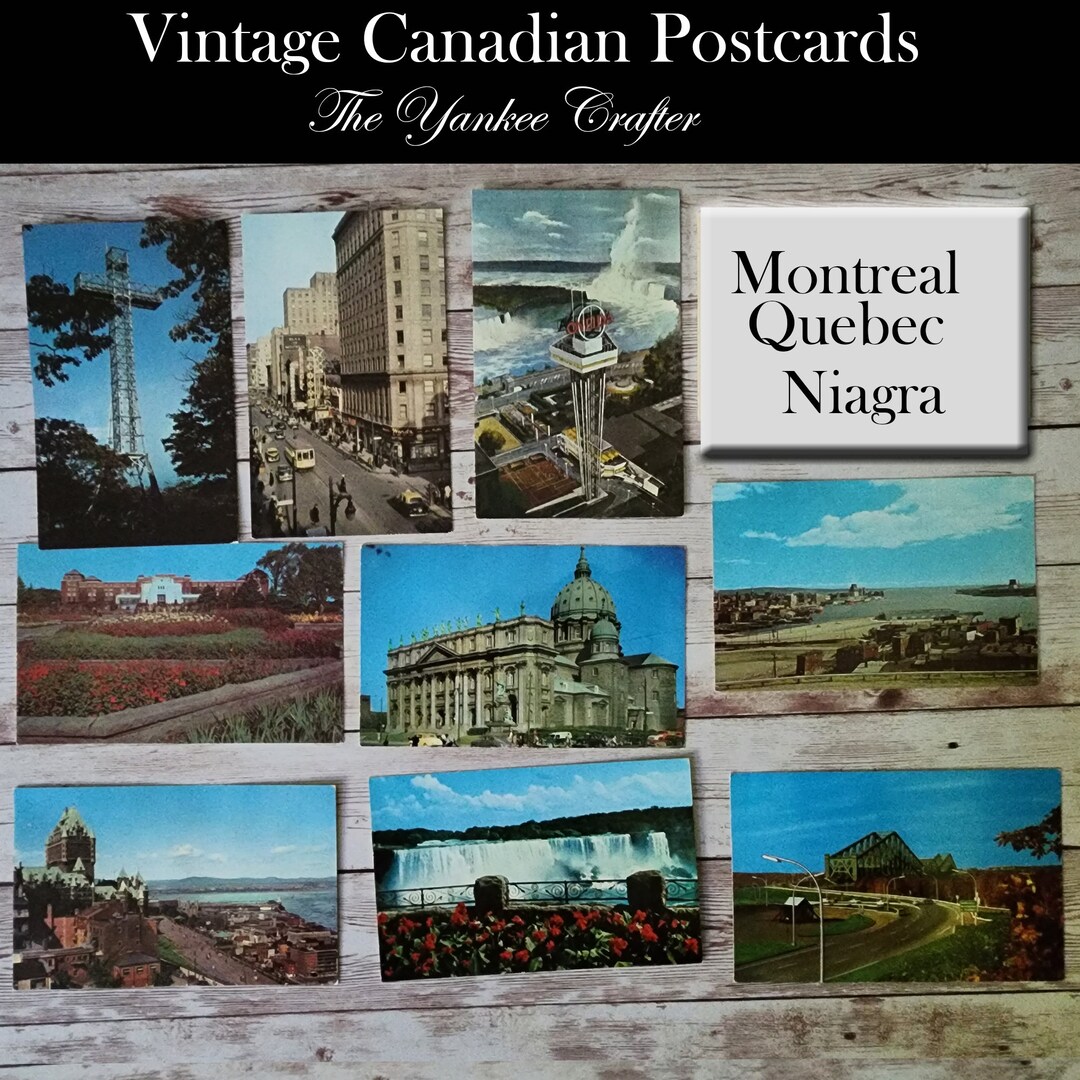 9 Vintage Canda Postcards, Canadian Travel, Junk Journal, Postcrossing ...