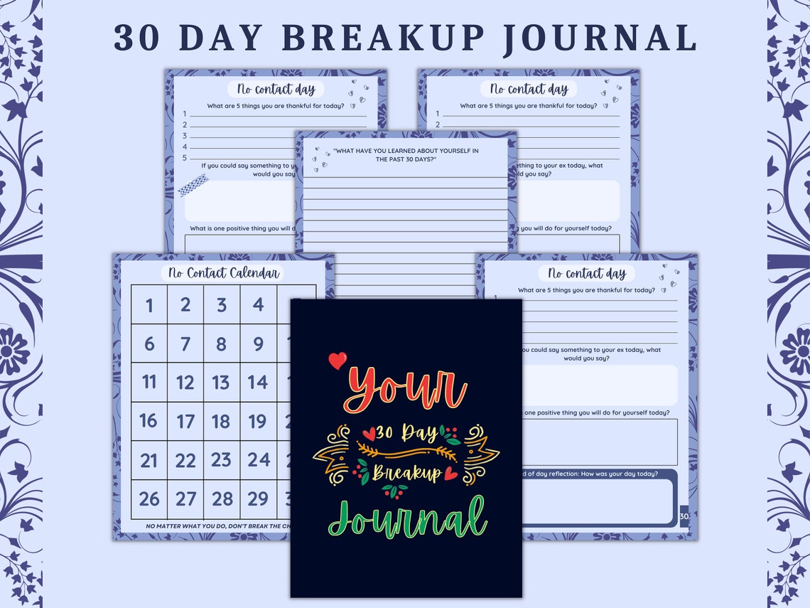Your 30 Day Breakup Journal With Prompts 33 Pages PDF, 8.5 X 11
