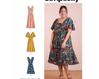 Simplicity Misses Women Full Figure Dress in 3 Lengths Sewing Pattern 9325 Uncut