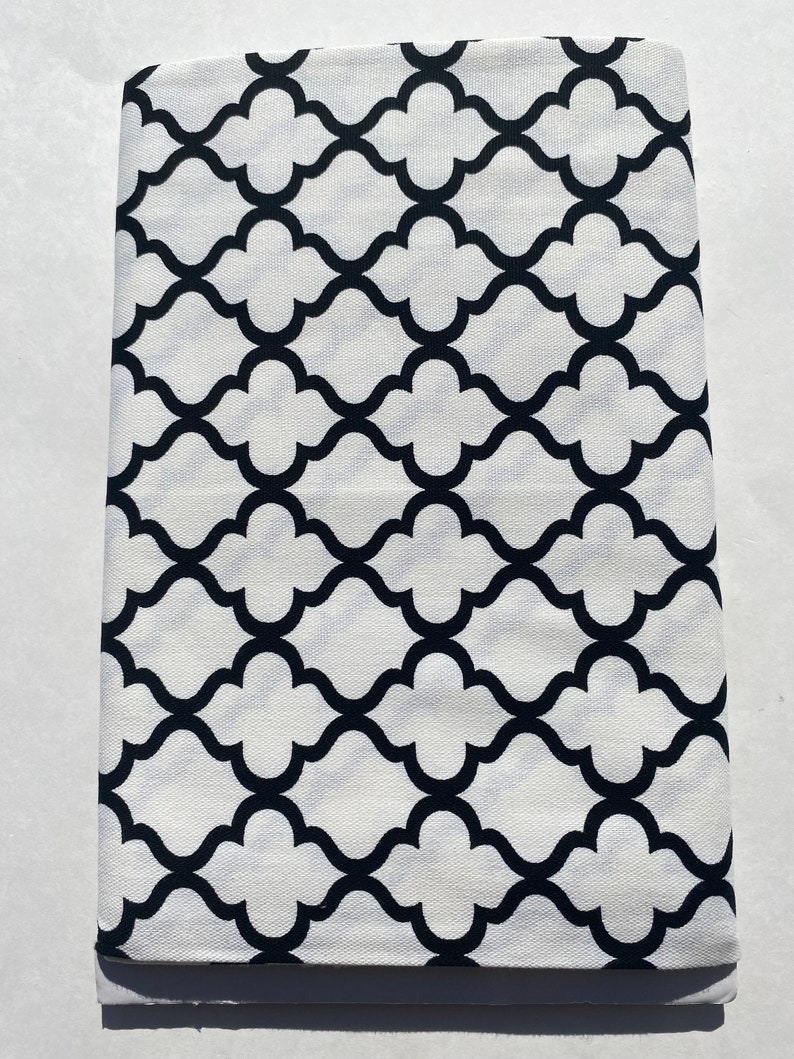 100% Cotton Duck 2 Yards Fabric 72in x45in 182.88cm x 114.30 BLACK & WHITE