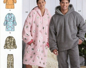 Simplicity Sewing Pattern S9456 Unisex Oversized Hoodies, Pants and Booties