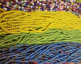 6x Fädel TIE ON Waist Perlen, Taille Perlen zum Abnehmen, Afrika Waist Perlen, Bauch Perlen, Tie Waist Perlen, Afrika Schmuck