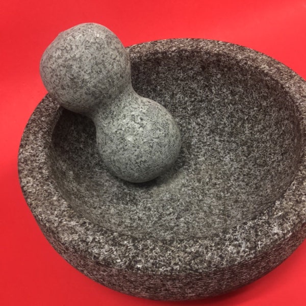 Genuine Hand-carved Mexican Mortar and Pestle Made out of Volcanic Rock