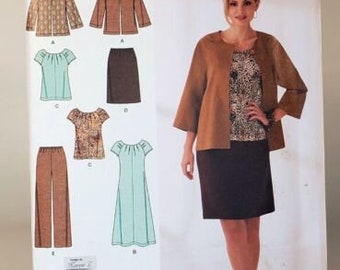 Womens Jacket Dress Top Skirt Pants Simplicity 2372 Sewing Pattern Size 10 - 12 - 14 - 16 - 18 Bust 32 1/2 - 34 - 36 - 38 - 40 UNCUT