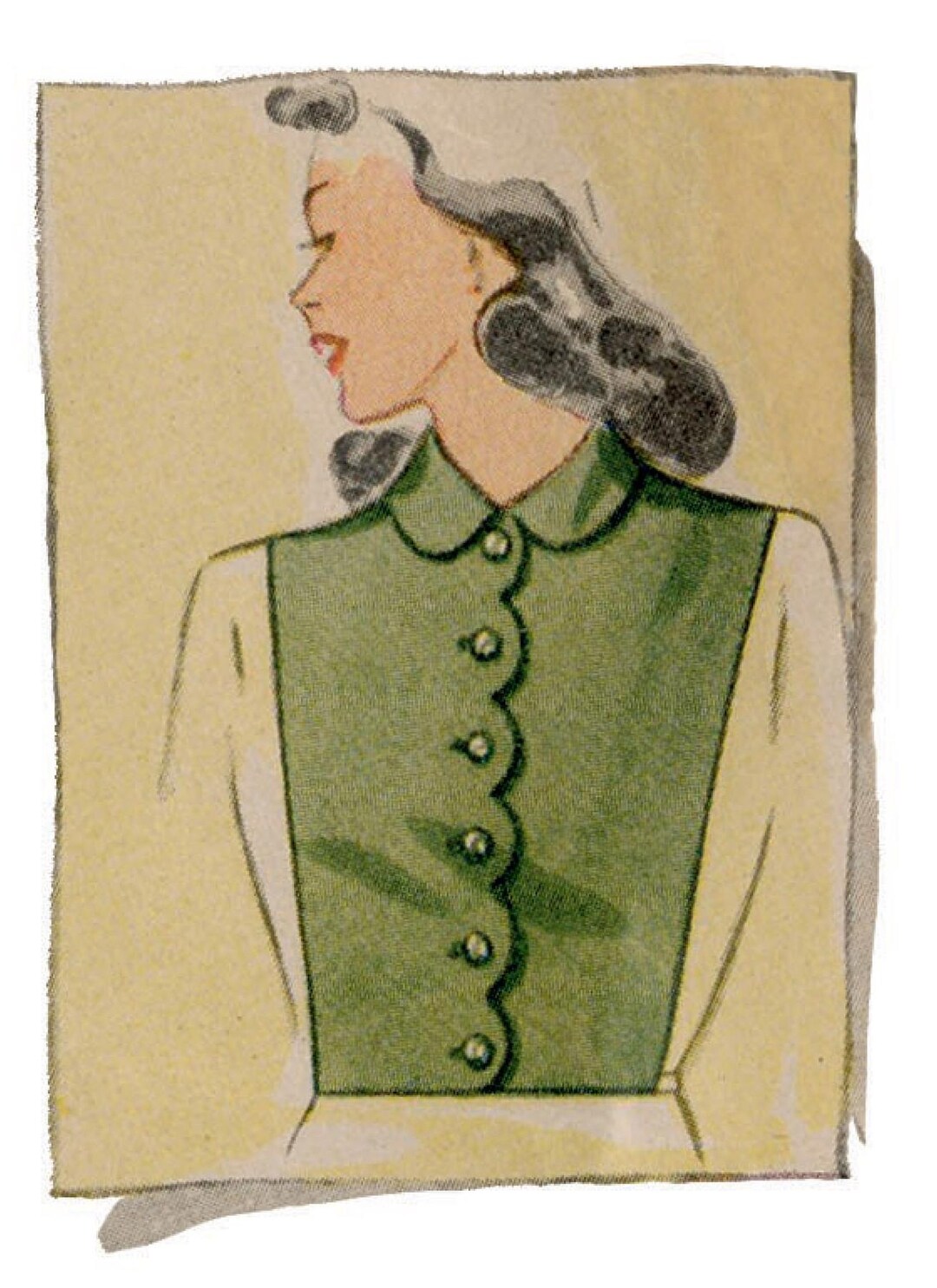 Simplicity Sewing Pattern 1940s Misses' Dickey Set, Small