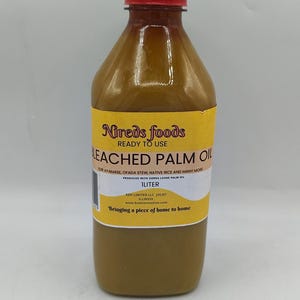 Nireds Foods Ready to Use Bleached Palm Oil 1 Liter | for Ayamase | Ofada Sauce| Native Rice | Cholesterol-Free African Cooking Oil.