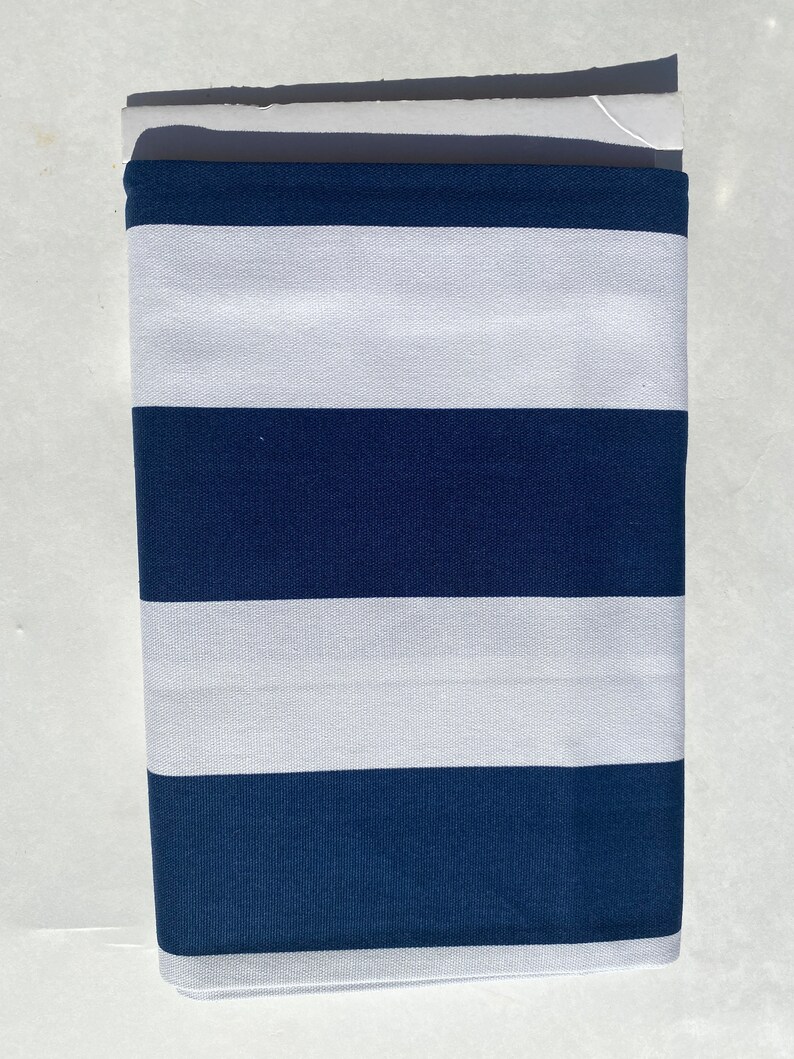 100% Cotton Duck 2 Yards Fabric 72in x45in 182.88cm x 114.30 BLUE & WHITE STRIPE