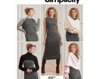 Simplicity S9372 Misses' Knit Dress and Shrugs Sizes XXS-XXL Uncut