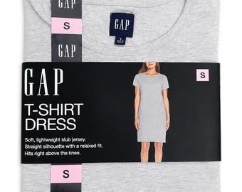 Gap Women's Knee Length Relaxed Fit Lightweight T-Shirt Dress Size S Gray With blue and White Stripe Gap Linen Shorts Size S