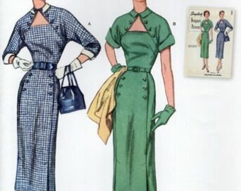 vintage 1950s dress Sewing pattern SIMPLICITY 11334 SZ 6-14 NEW