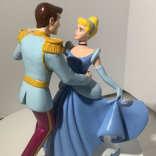Disney Cinderella & Prince Charming Applause figurine is 5” tallx4”wide PVC(rubbery) Dancing as in the movie. Cake topper or Disney fan gift