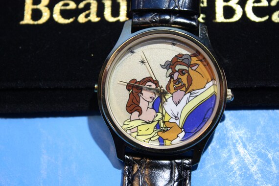 Vintage Walt Disney Original Beauty & Beast Watch W/hirsh 