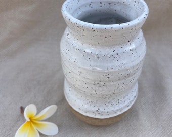 White Rustic Ceramic Vase (bobble): handmade pottery (perfect ceramic lovers gift, ready to ship)