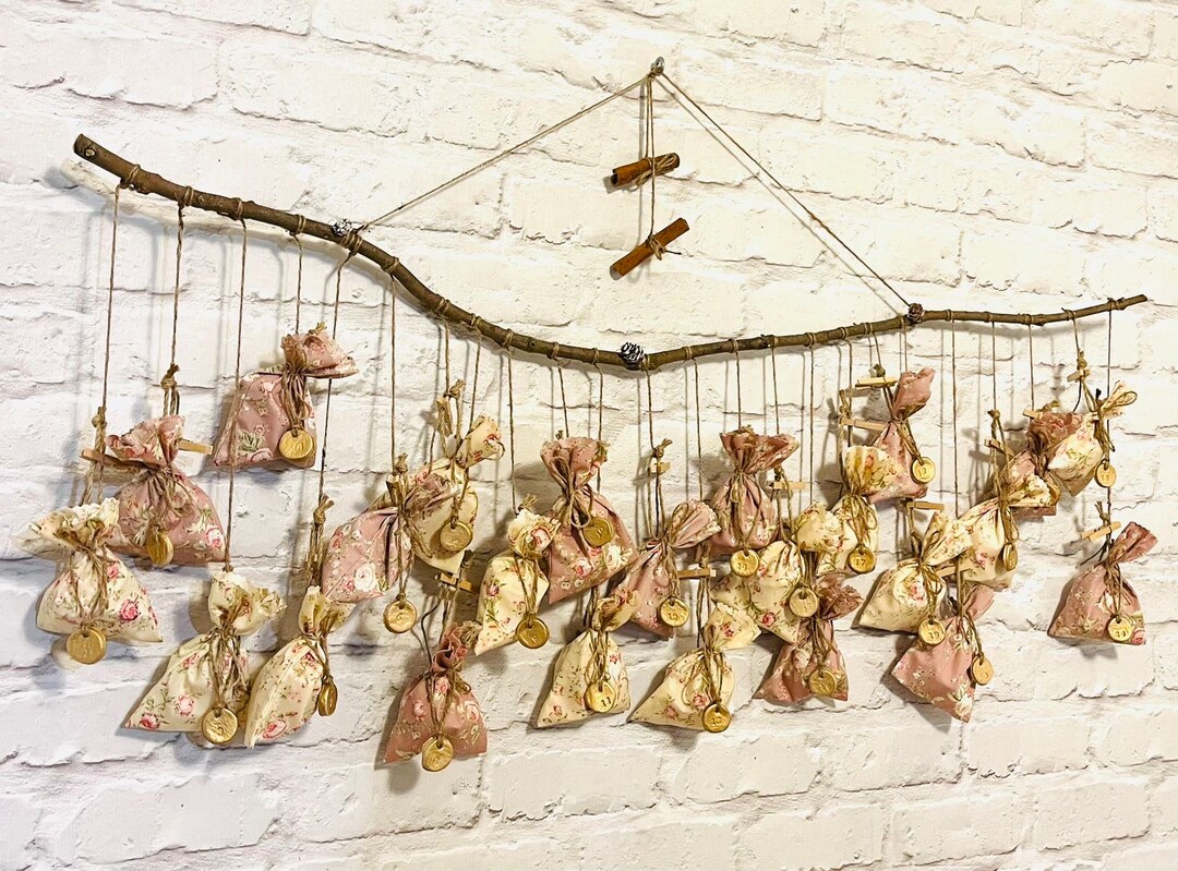 Fillable Fabric Advent Calendar Large Reusable Alternative Floral