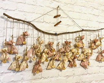 Floral Fabric Advent Calendar | Reusable Shabby Chic Pouch Decoration
