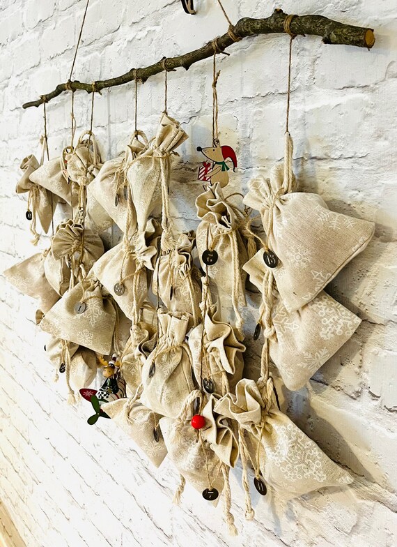 Hessian advent calendar bags shop