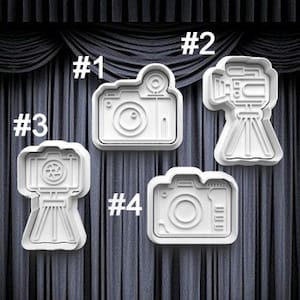 Camera Cookie Cutters | 3D Printed Cookie Cutter | Cookie Stamp | Photography | Cookie Embosser | Clay Cutter | Hollywood | Fondant