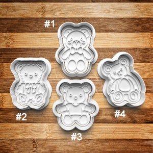 Teddy Bear Cookie Cutter | Cookie Stamp | Cookie Embosser | Cookie Fondant | Clay Stamp | Stuffed Bear | Clay Earring Cutter | Bear