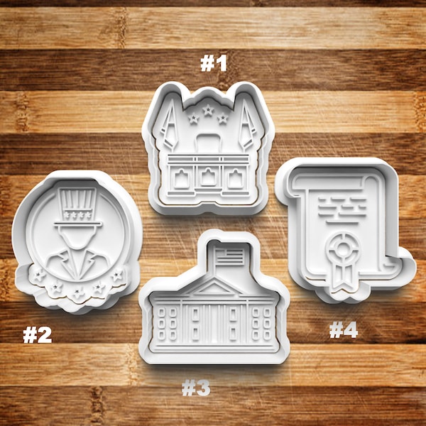 President Cookie Cutter | Cookie Stamp | Cookie Embosser | Cookie Fondant | Clay Stamp | Clay Earring Cutter | Four Elements | Earth Wind