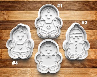 Gingerbread Man Cookie Cutter | Cookie Stamp | Cookie Embosser | Cookie Fondant | Clay Stamp | Christmas | Baking