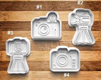 Camera Cookie Cutters | 3D Printed Cookie Cutter | Cookie Stamp | Photography | Cookie Embosser | Clay Cutter | Hollywood | Fondant