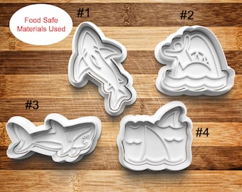 Shark Cookie Cutter | Shark Cookie Stamp | Shark Cookies | Shark Cookie Cutter Set | Shark Fondant Stamp | Jaws Cookie Cutter | Clay Cutter