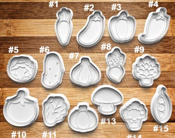 Vegetable Cookie Cutters | 3D Printed Cookie Cutter | Cookie Stamp | Clay Cutter | Fondant | Garden | Growing Season