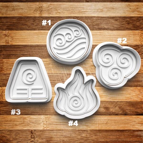 4 Elements Cookie Cutter | Cookie Stamp | Cookie Embosser | Cookie Fondant | Clay Stamp | Clay Earring Cutter | Four Elements | Earth Wind