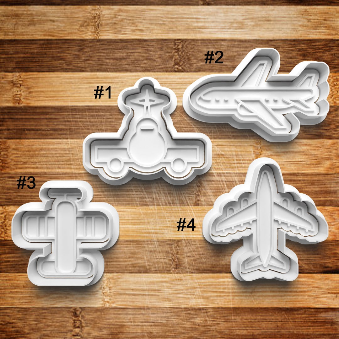 Plane Cookie Cutter Cookie Stamp Cookie Embosser Cookie Fondant Clay