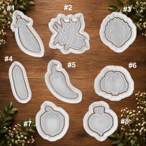 Veggie Cookie Cutter | Cookie Stamp | Cookie Embosser | Cookie Fondant | Clay Stamp | Lettuce | Cabbage | Beans | Beets | Peas |Chili Pepper