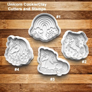 Unicorn Cookie Cutter Set | Cookie Stamp | Cookie Embosser | Cookie Fondant | Rainbow | Fairytale