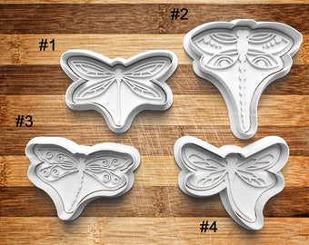 Dragonfly Cookie Cutter | Cookie Stamp | Cookie Embosser | Cookie Fondant | Clay Stamp | Dragonflies | Cookie Cutter Set | Insect|