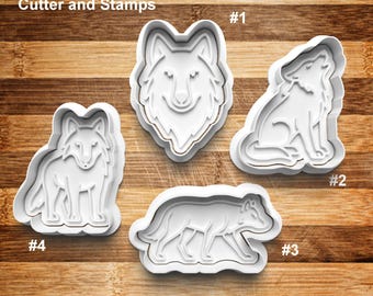 Wolves Cookie Cutter Set | Cookie Stamp | Cookie Embosser | Cookie Fondant | Howl | Wolf