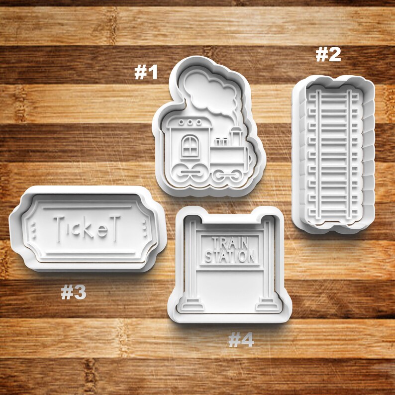 Train Cookie Cutter Cookie Stamp Cookie Embosser Cookie Fondant Clay Stamp Clay Earring Cutters
