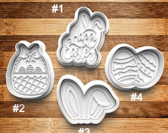 Happy Easter Cookie Cutter | Cookie Stamp | Cookie Embosser | Cookie Fondant | Clay Stamp | Easter| Clay Earring Cutter | Easter Egg Basket