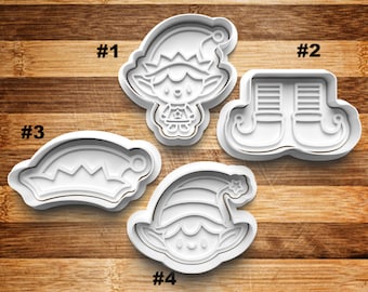 Elf Cookie Cutter | Cookie Stamp | Cookie Embosser | Cookie Fondant | Clay Stamp | Christmas Elf | Elf Hat | Elf Legs | Clay Earring Cutter