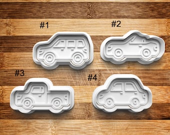 Car Cookie Cutters | 3D Printed Cookie Cutter | Cookie Stamp | SUV | Cookie Embosser | Truck | Convertible | Vehicle Cutter Set | Ceramic