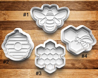 Bee Cookie Cutter | Cookie Stamp | Cookie Embosser | Cookie Fondant | Clay Stamp | Hive | Honeycomb| Honey | Cookie Cutter Set | Bee Keeping